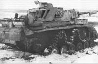 Подбитый танк PzIII дивизии "Тотенкомпф". Февраль 1943 г.