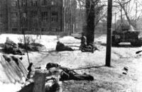 12 марта 1943 г. На пр. Правды 13 штурмгруппа обстеляна со стороны ул. Я. Галана