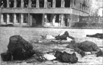 Погибшие солдаты Красной Армии на улицах Харькова
